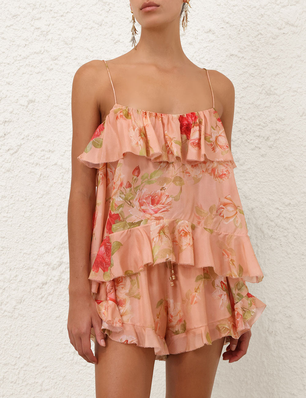 ZIMMERMAN ROSELIGHT FRILL CAMI TOP - BEYMEN