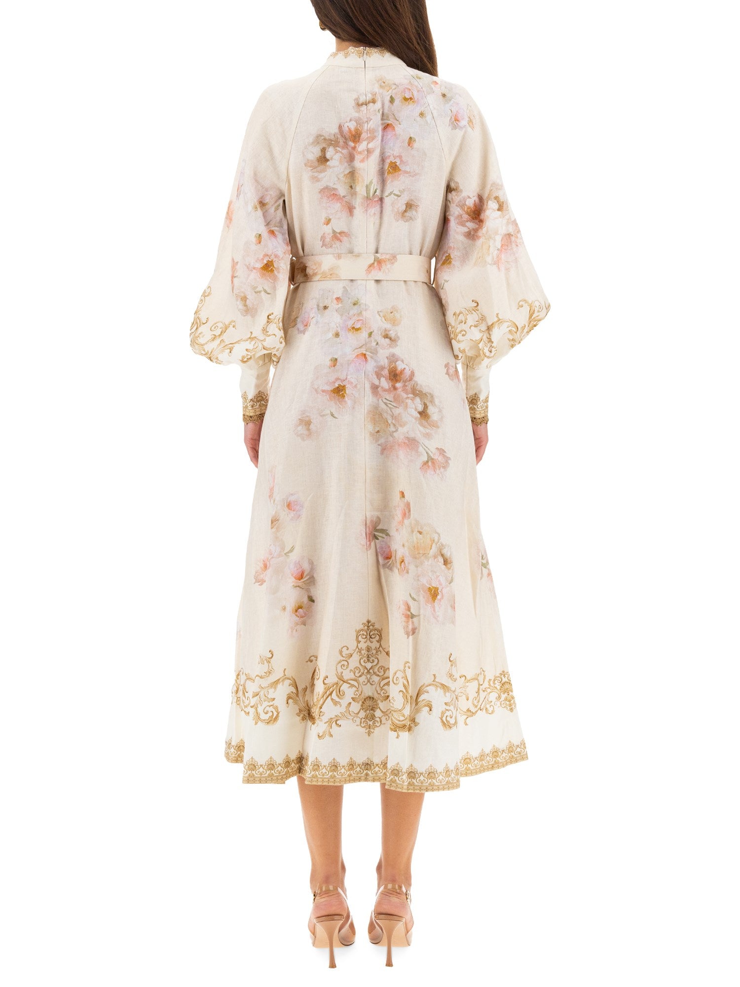 ZIMMERMAN HYPNOTIC BUTTONED MIDI DRESS - BEYMEN
