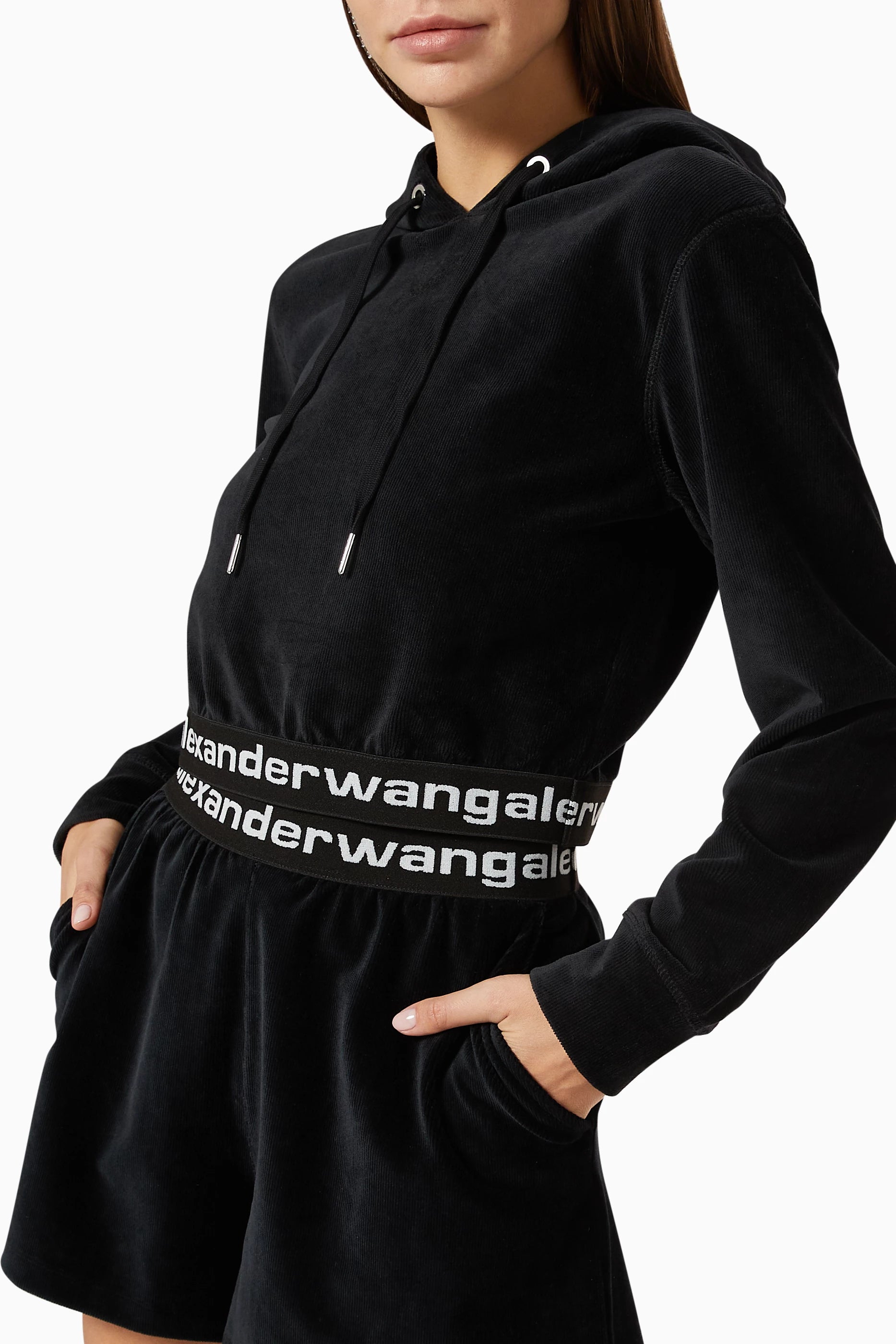 ALEXANDER WANG CROPPED HOODIE - BEYMEN