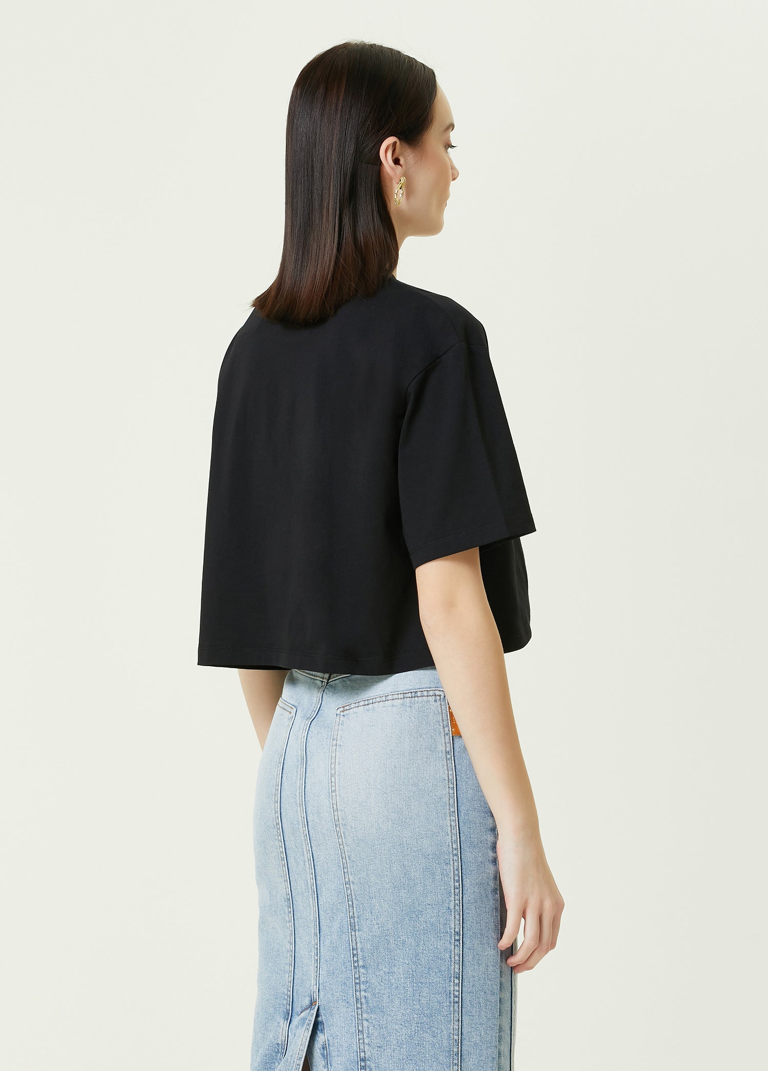 BALMAIN LOGO CROP T-SHIRT - BEYMEN