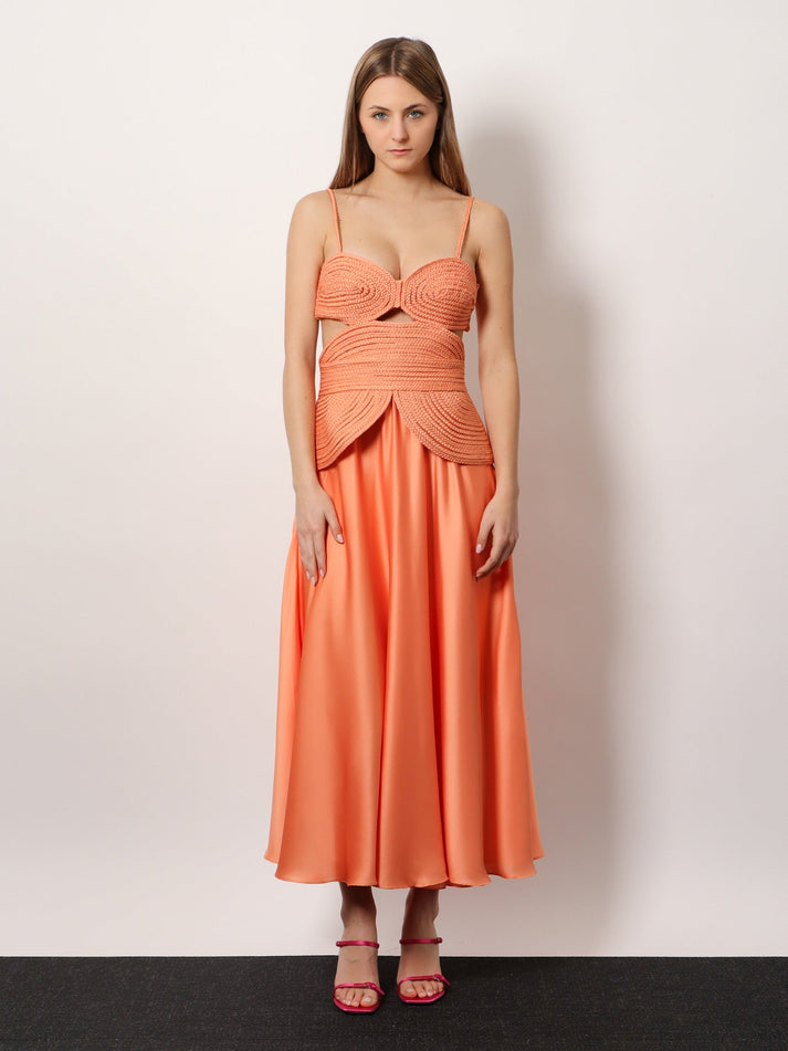 PATBO CORSET MIDI DRESS