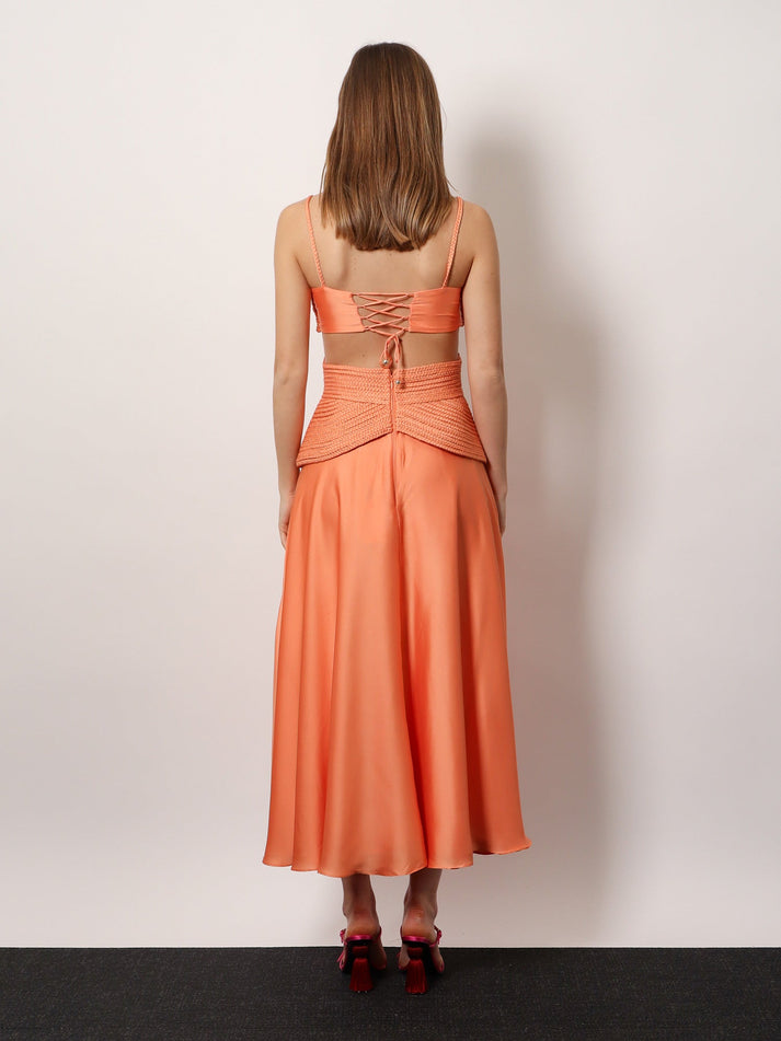 PATBO CORSET MIDI DRESS