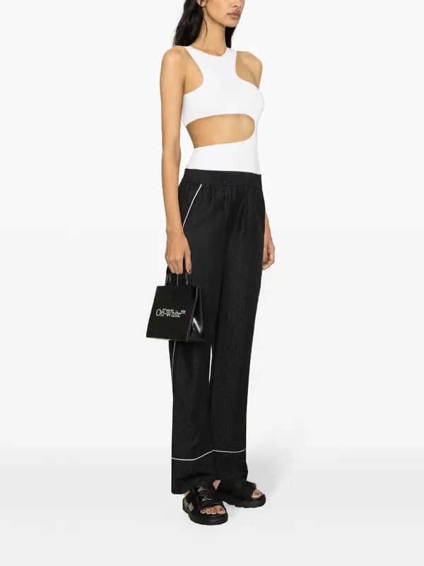 OFF-WHITE LOGO-JACQUARD TROUSERS - BEYMEN