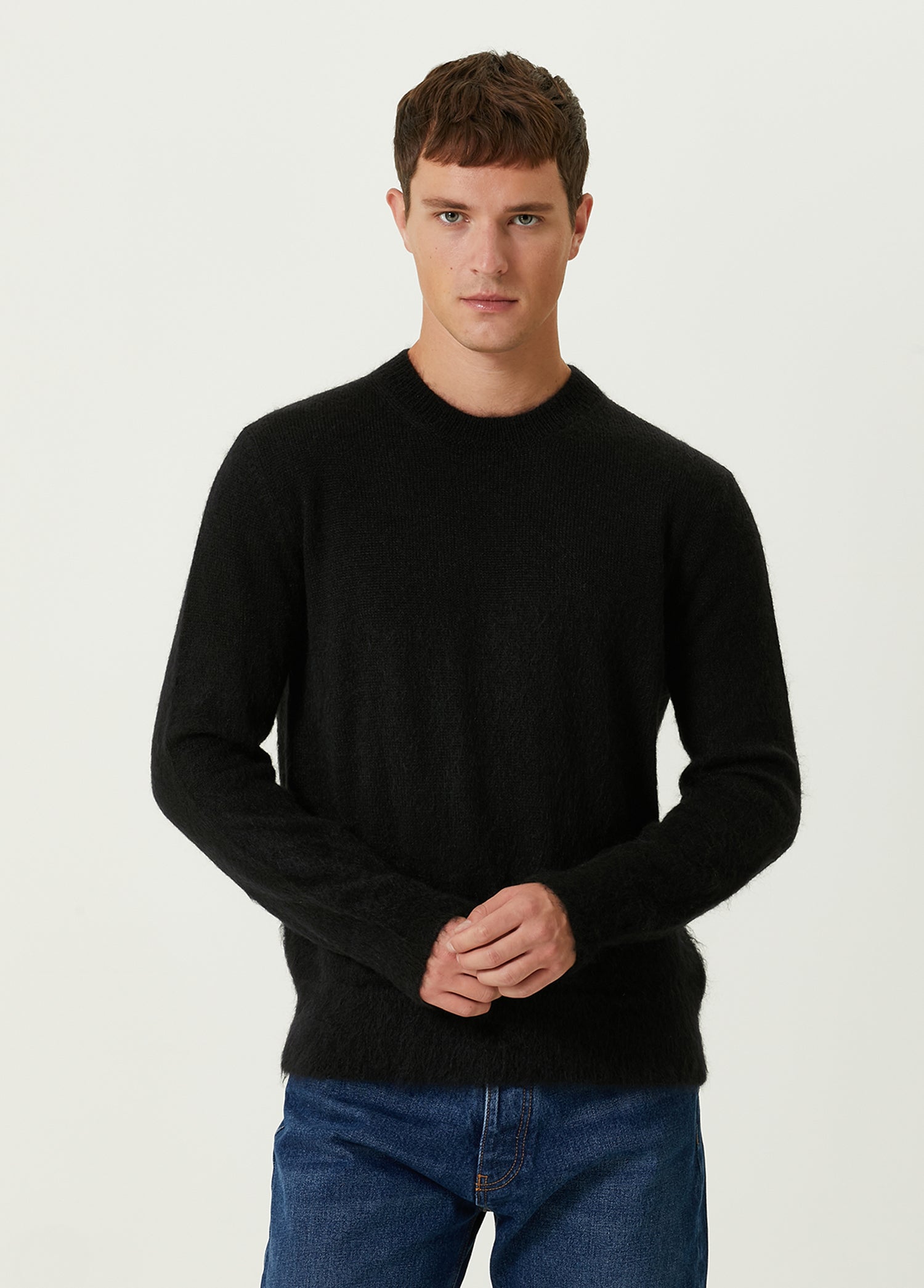OFF-WHITE MOHAIR ARROW KNIT CREWNECK