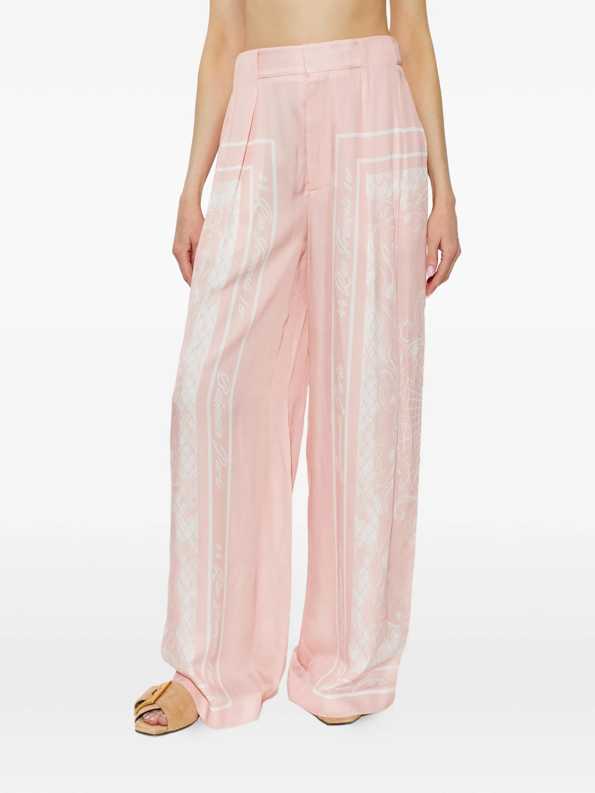 BALMAIN FOULARD PRINT TWILL PANTS - BEYMEN