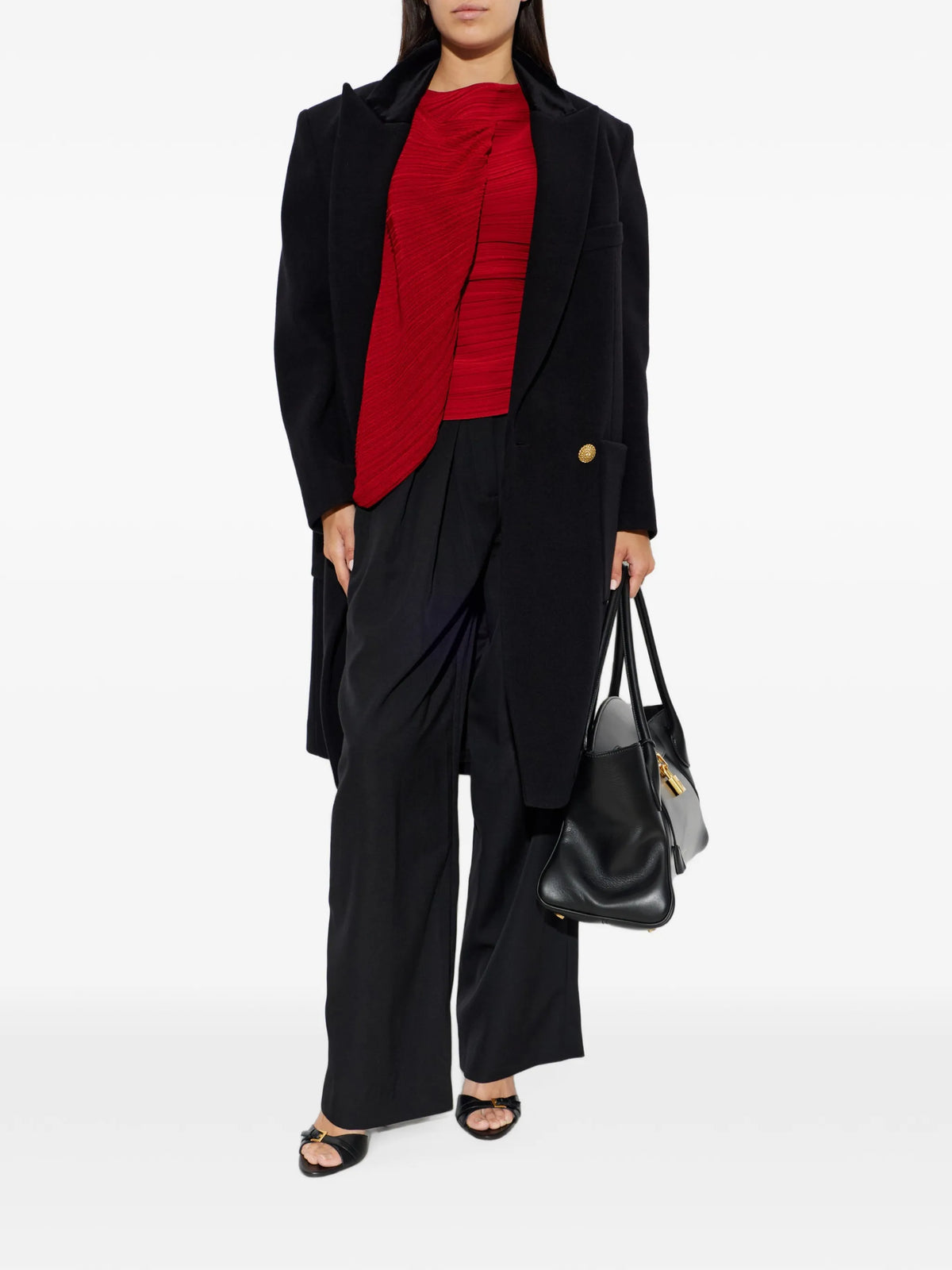 BALMAIN 2 PKTS WOOL LONG COAT - BEYMEN