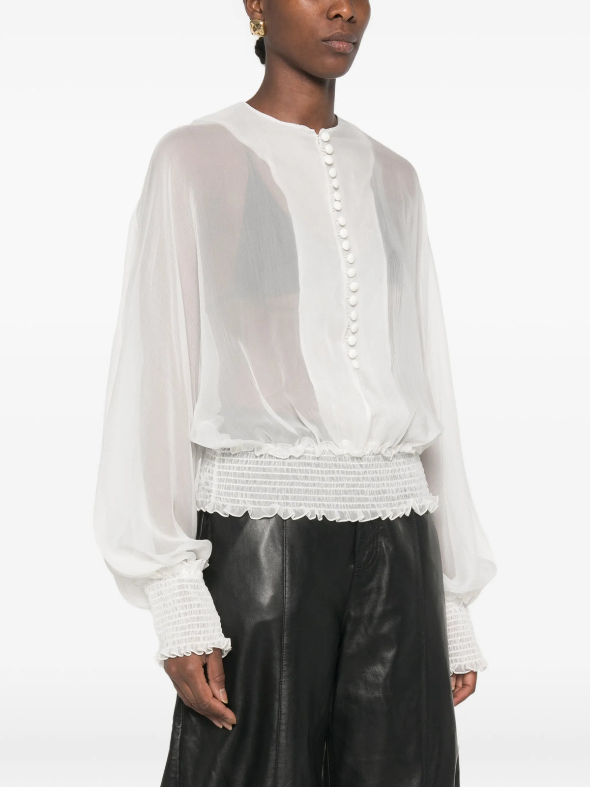 BALMAIN BATWING SILK MUSLIN SHIRT - BEYMEN