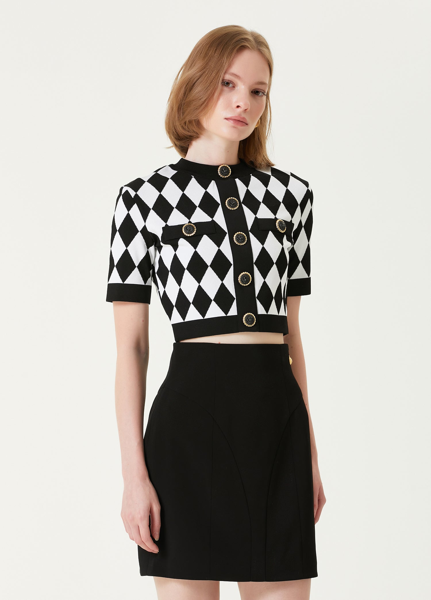 BALMAIN SS BUTNED DIAMOND JACQUARD - BEYMEN
