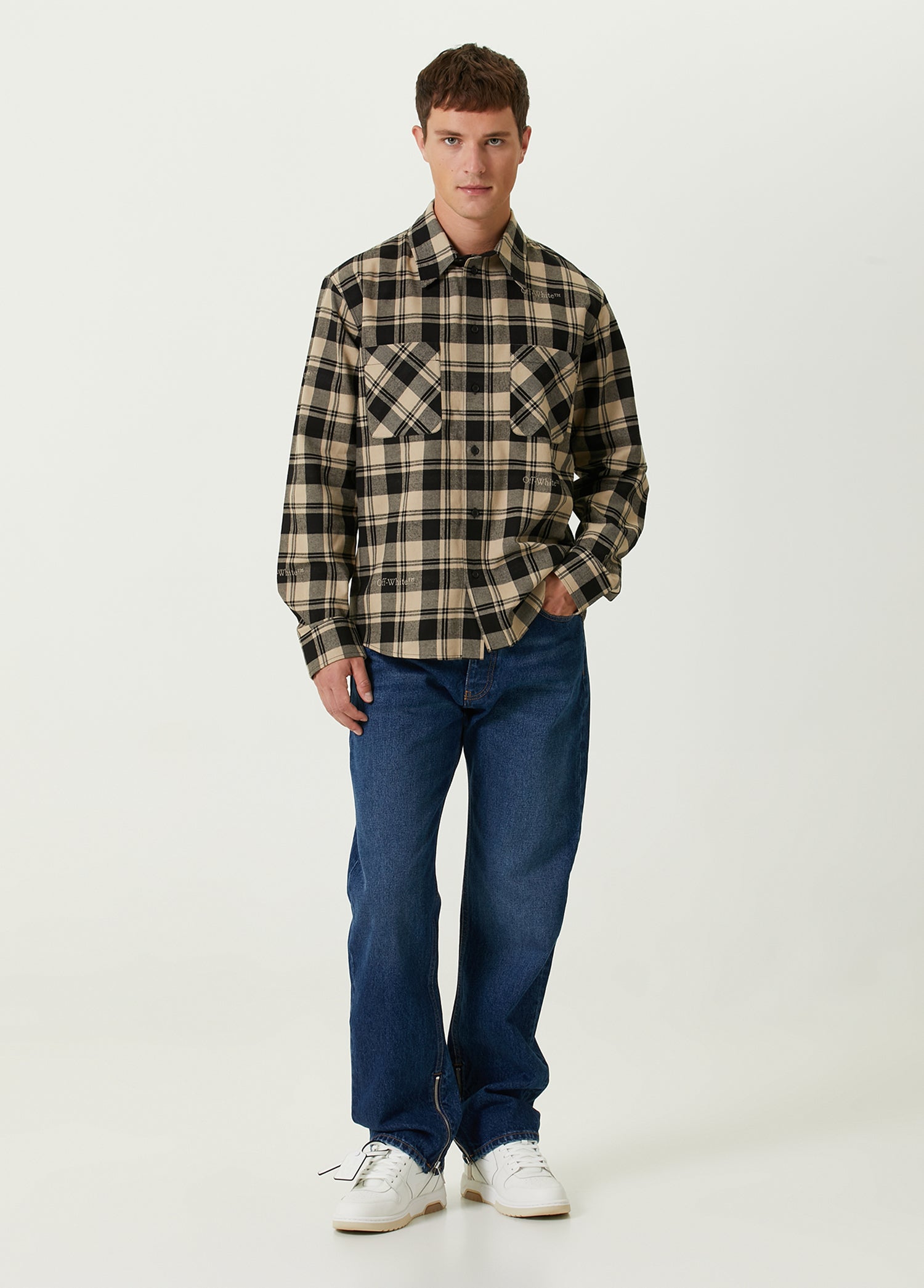 OFF WHITE ARR TAB ZIP DET SKATE JEANS - BEYMEN