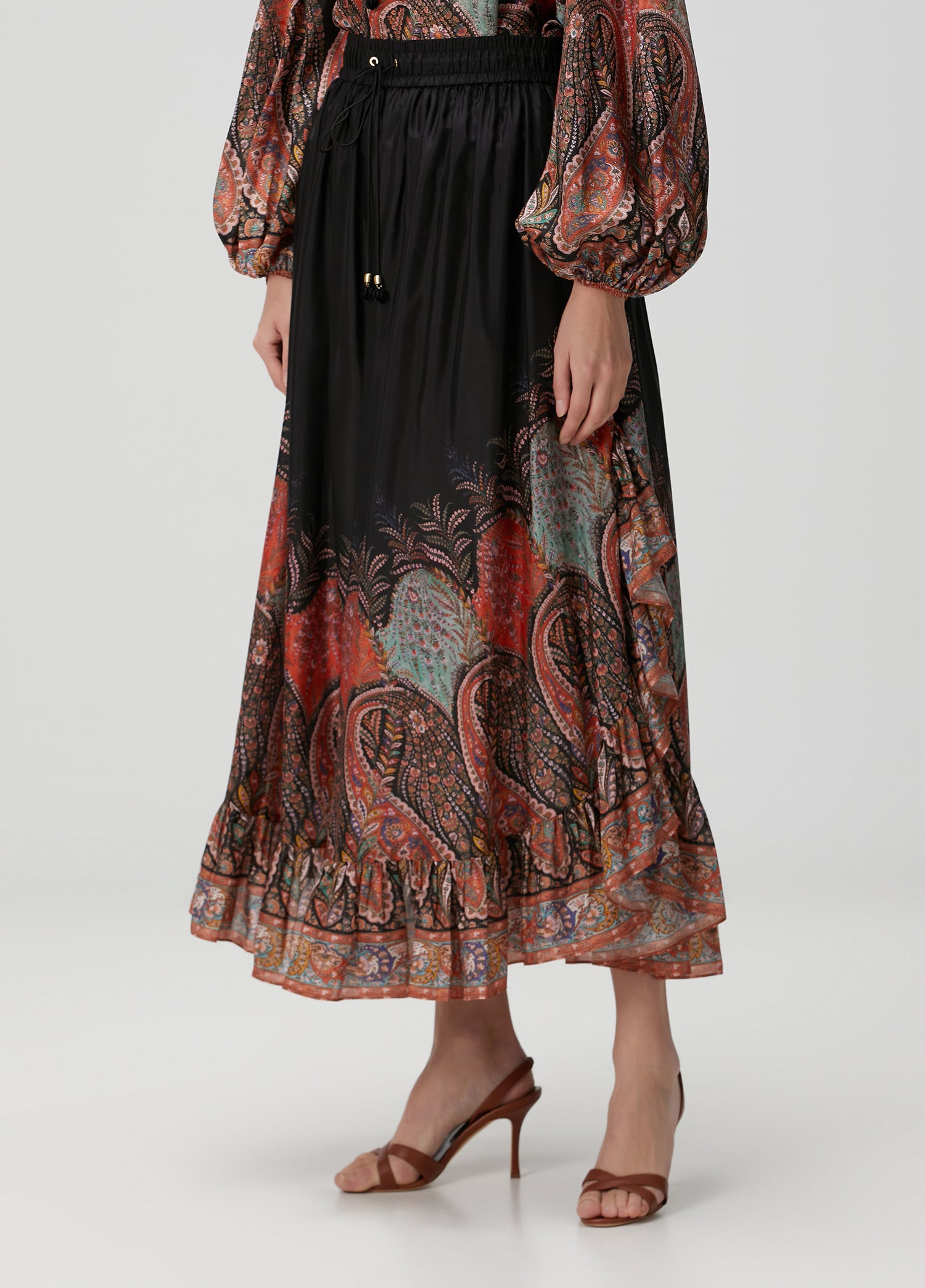 ZIMMERMAN RHIANNON RUFFLE MAXI SKIRT - BEYMEN