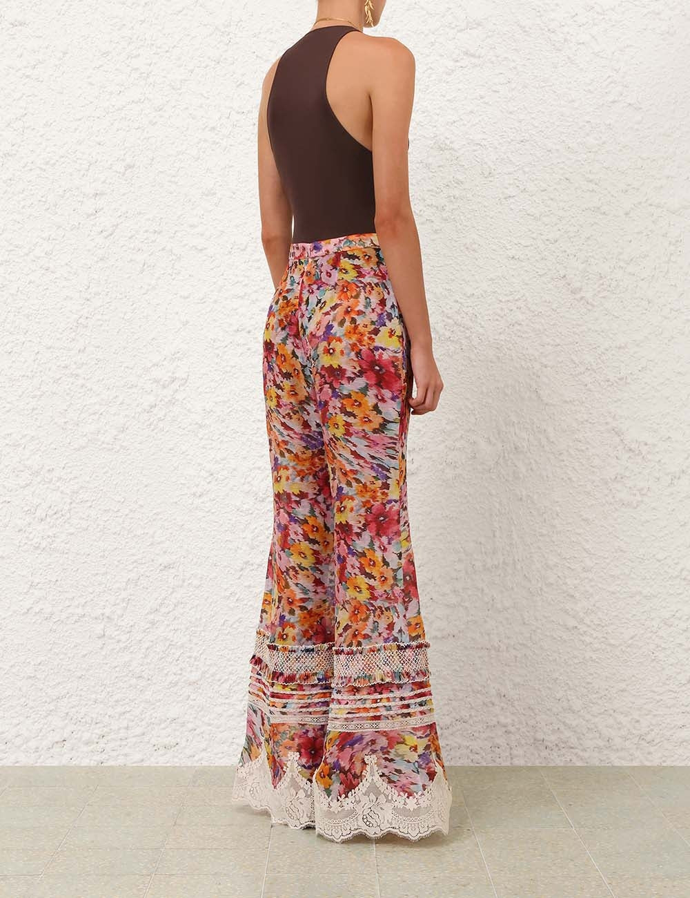 ZIMMERMAN LUNA SHIRRED FLARE PANT - BEYMEN