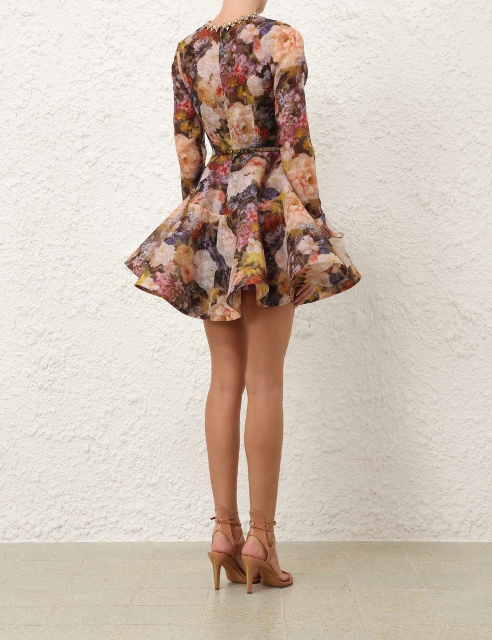 ZIMMERMAN ALCHEMY PEPLUM MINI DRESS - BEYMEN