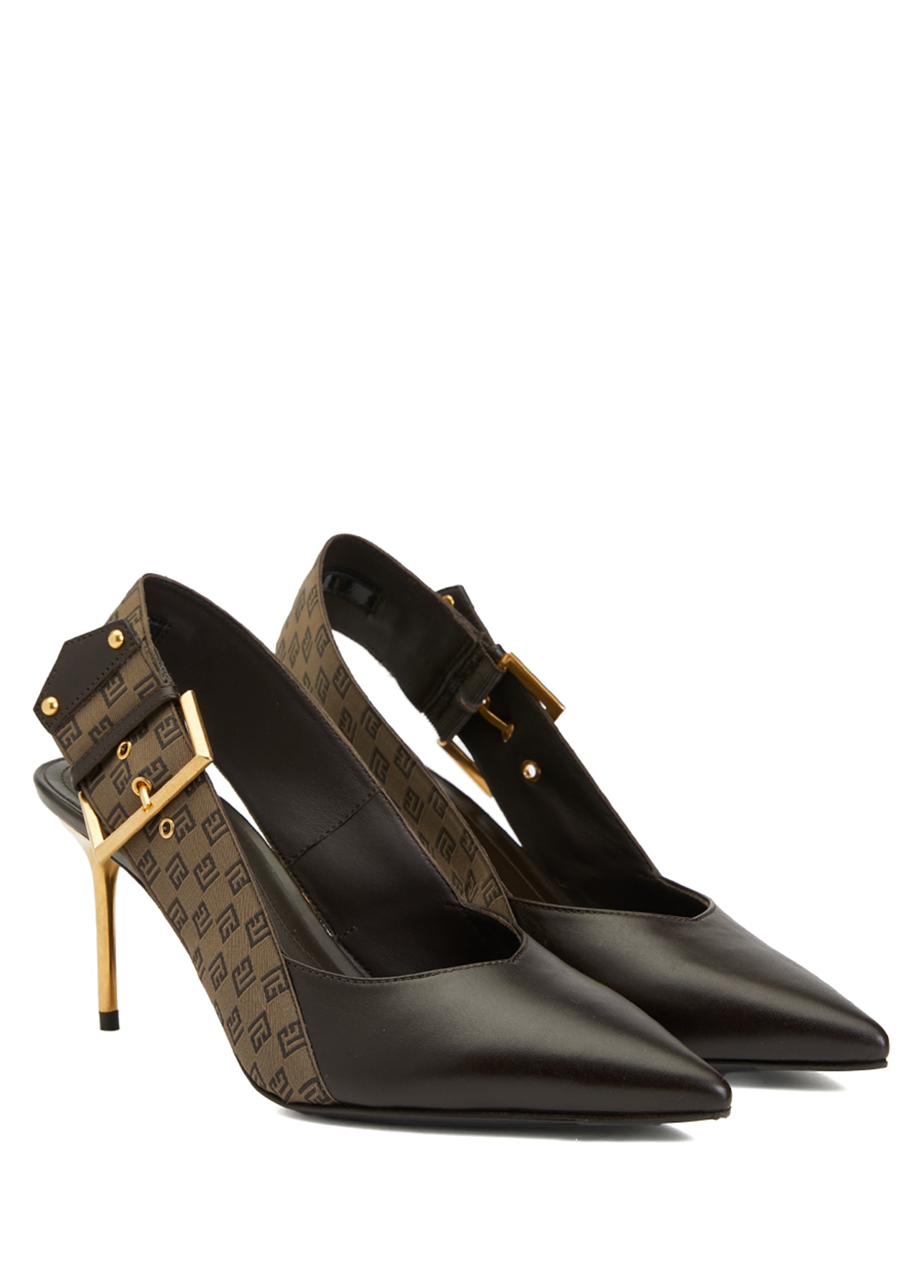 BALMAIN SLINGBACK LOW RUBY-CALFSKIN&MI