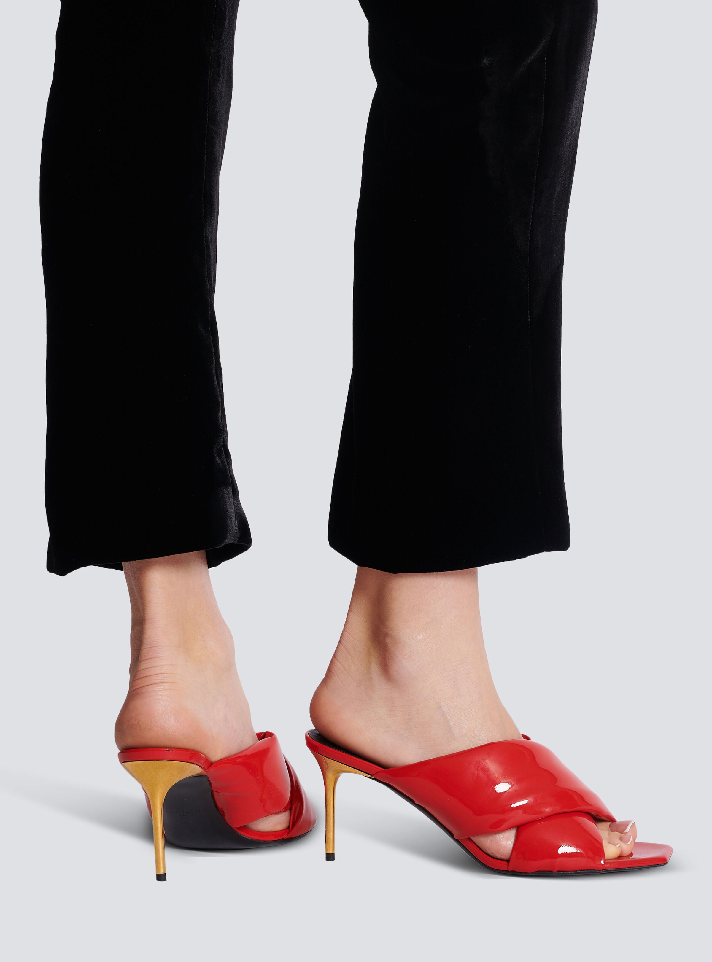 BALMAIN MULE UMA-PATENT LEATHER - BEYMEN