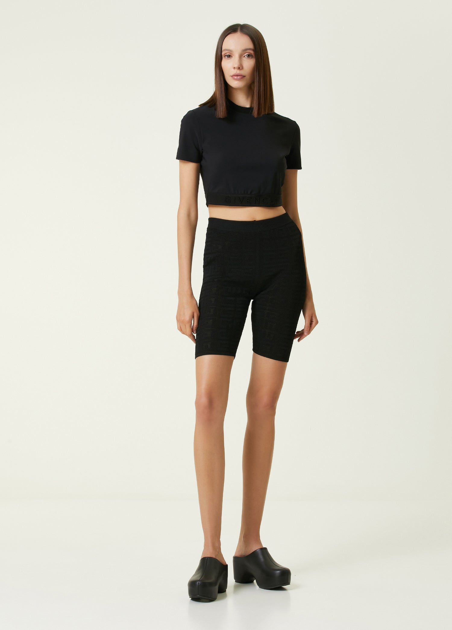GIVENCHY CROPPED TOP WITH ELASTIC JACQUARD