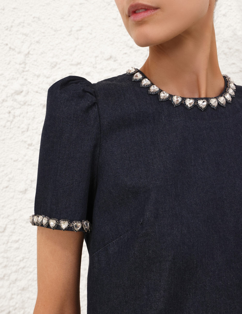 ZIMMERMAN EMBELLISHED DENIM DRESS - BEYMEN