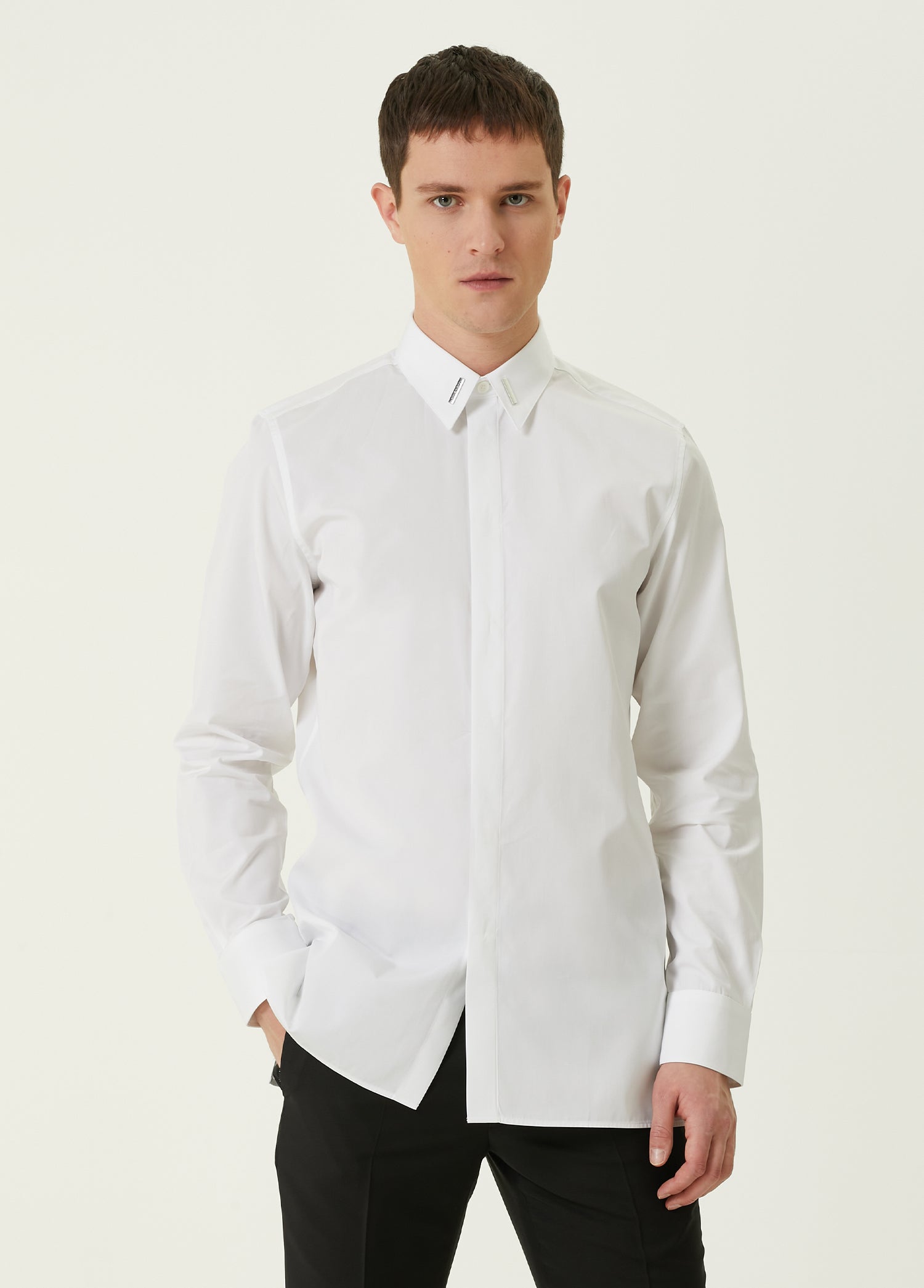 GIVENCHY LS SHIRT W/METAL COLLAR - BEYMEN