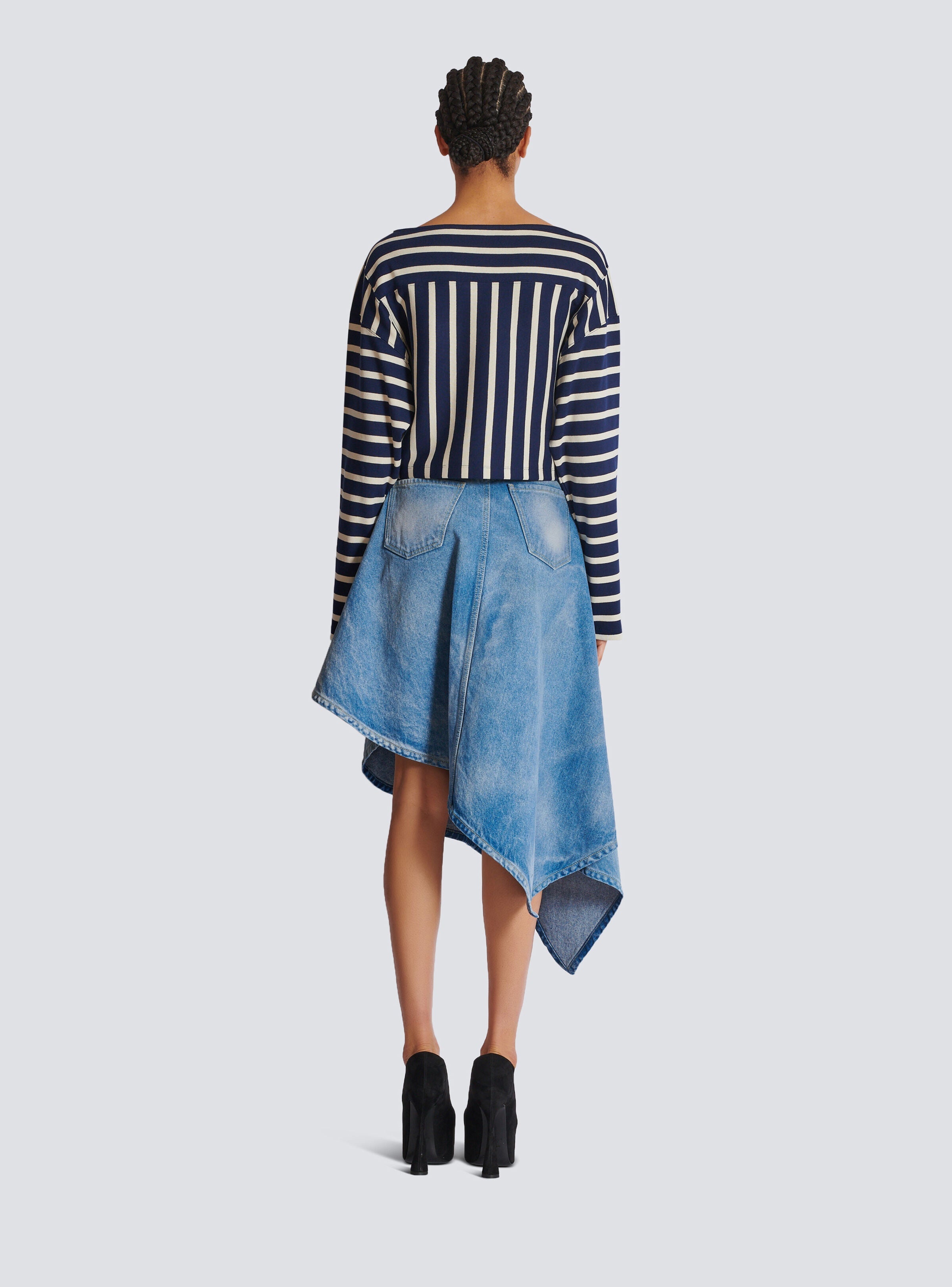 BALMAIN NECK CROP T-SHIRT - BEYMEN