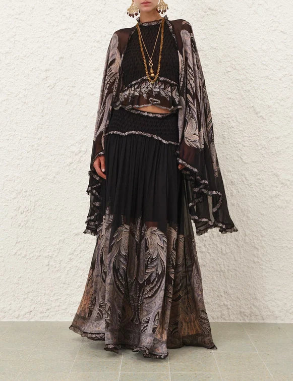ZIMMERMAN HYPNOTIC BURNOUT MAXI SKIRT - BEYMEN