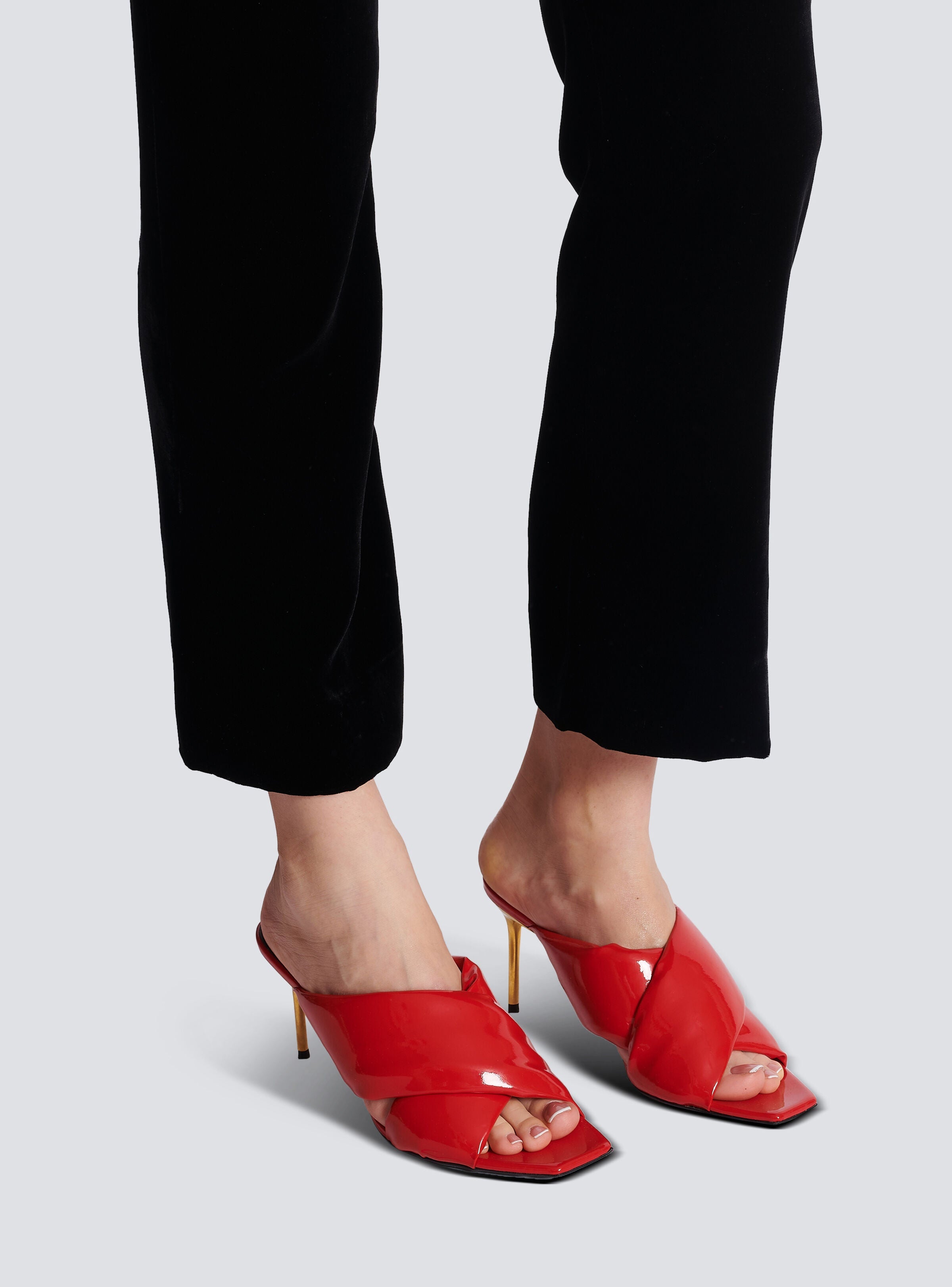 BALMAIN MULE UMA-PATENT LEATHER - BEYMEN
