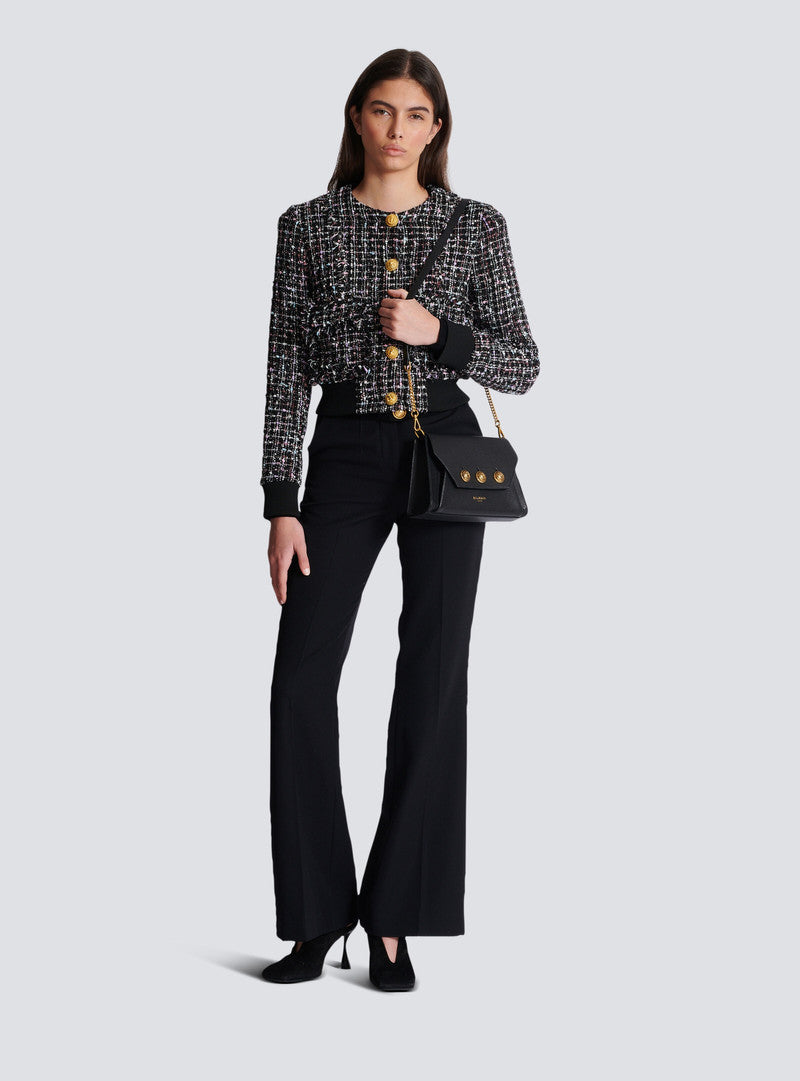 BALMAIN BUTTONED TWEED BLOUSON - BEYMEN