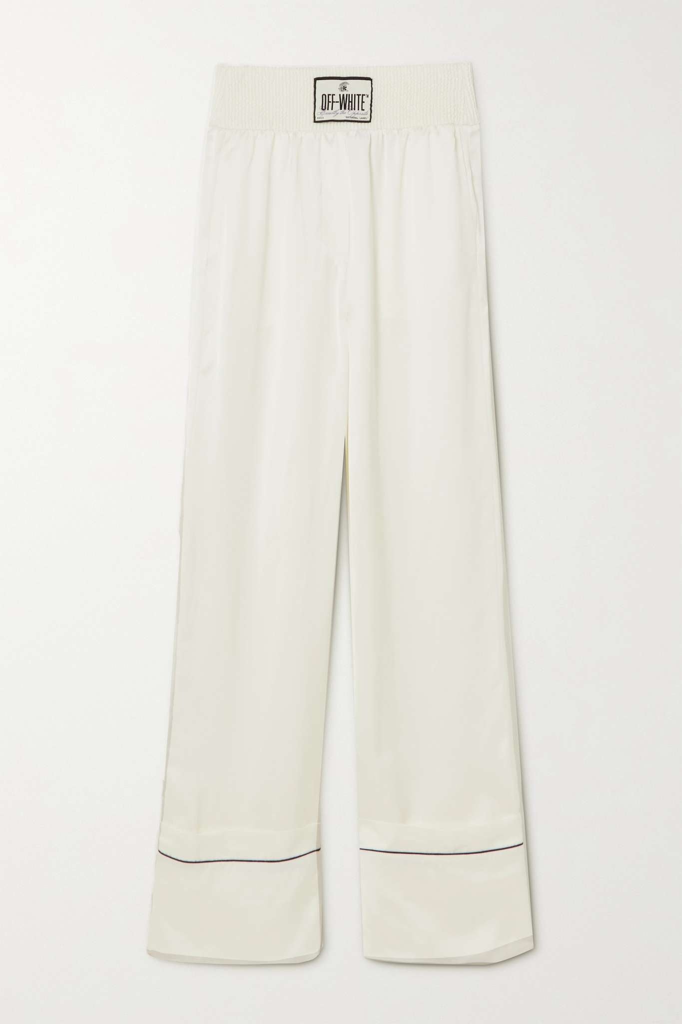 OFF-WHITE SATIN PAJAMA PANT - BEYMEN
