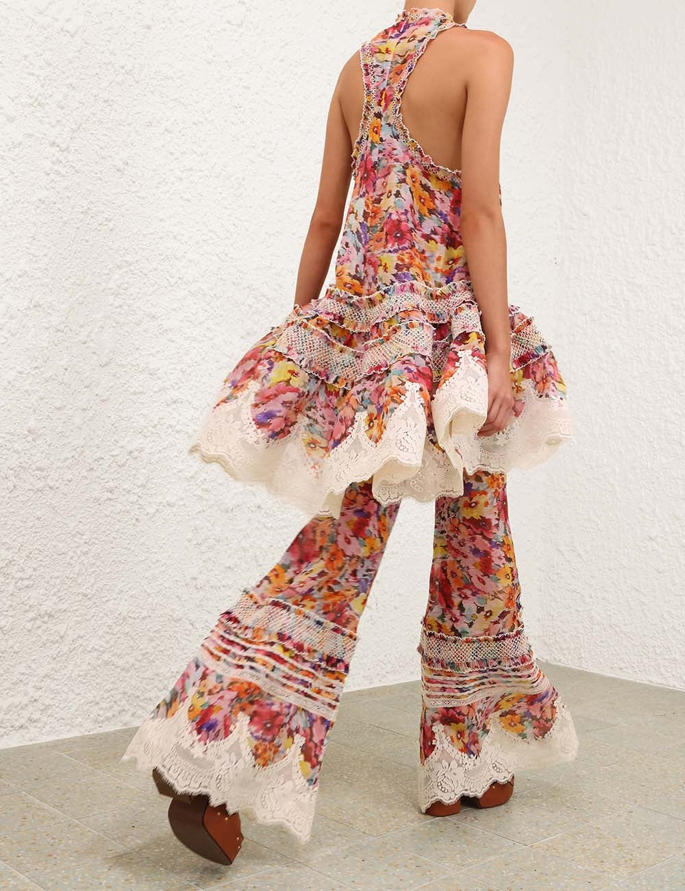 ZIMMERMAN LUNA SHIRRED FLARE PANT - BEYMEN