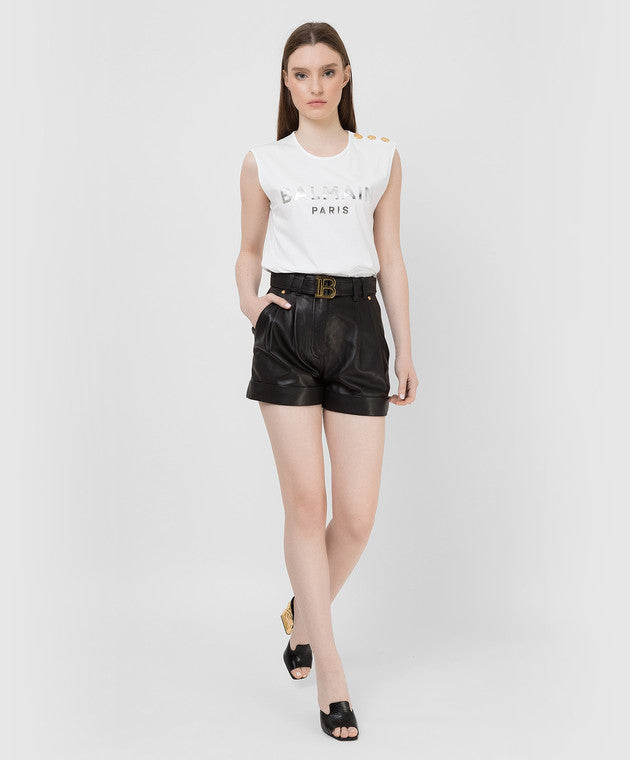 BALMAIN 3 BTN METALLIC TANK TOP - BEYMEN