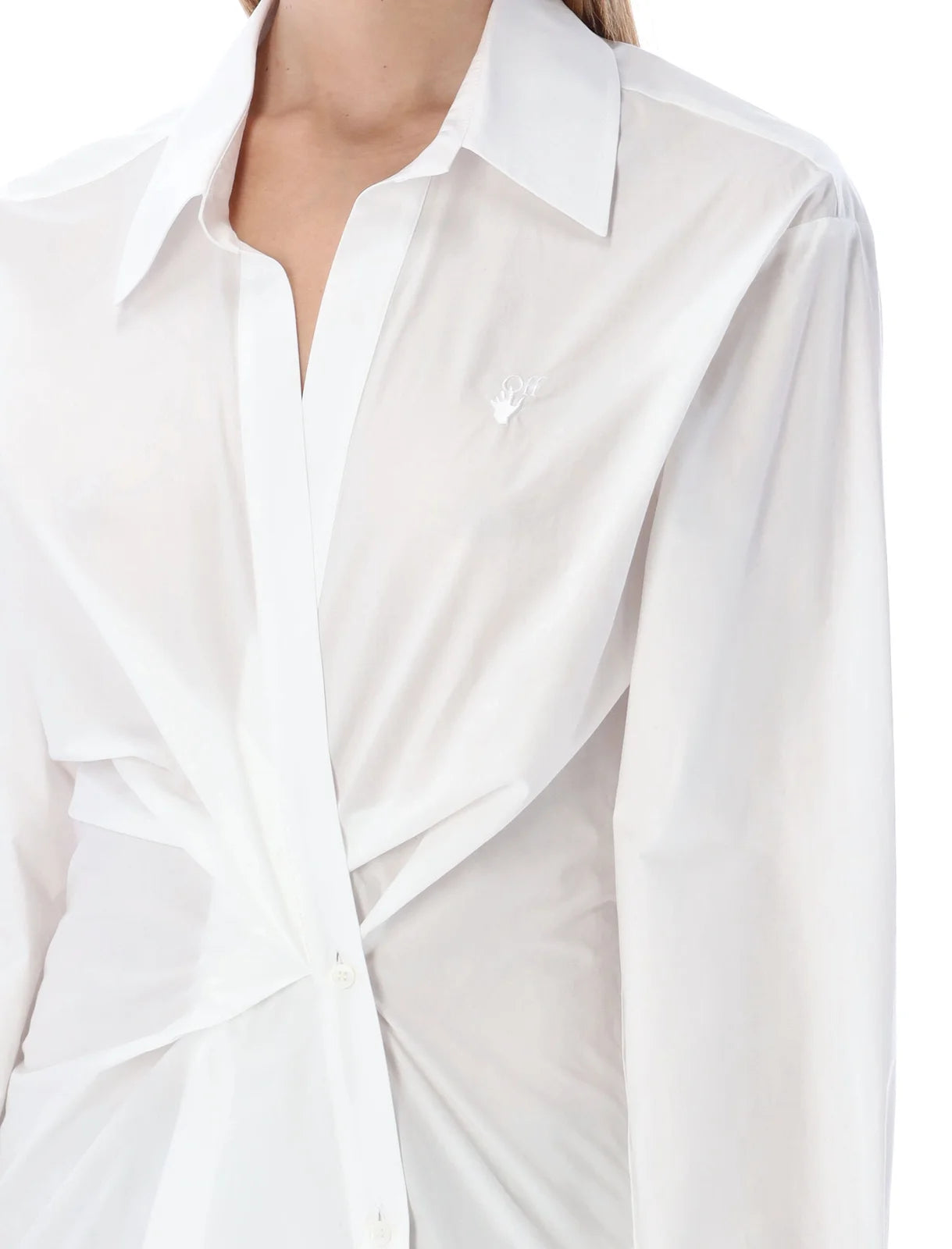 OFF-WHITE WRAPPED WAIST POPLIN SHIRT - BEYMEN