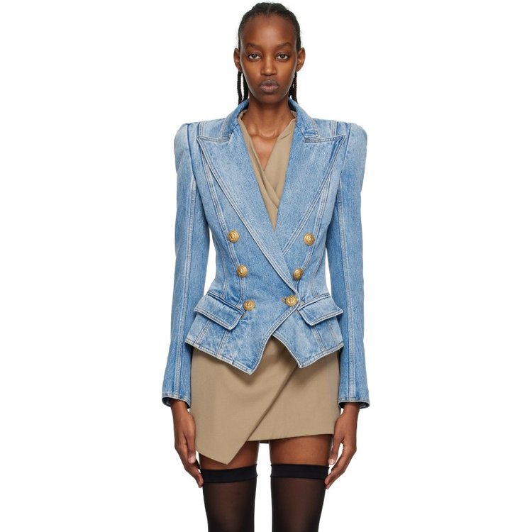 Balmain 6 Button Denim Blazer