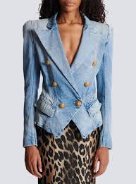 Balmain 6 Button Denim Blazer