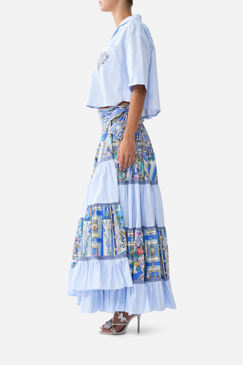CAMILLA SKIRT WITH GATHERED PANELS - BEYMEN