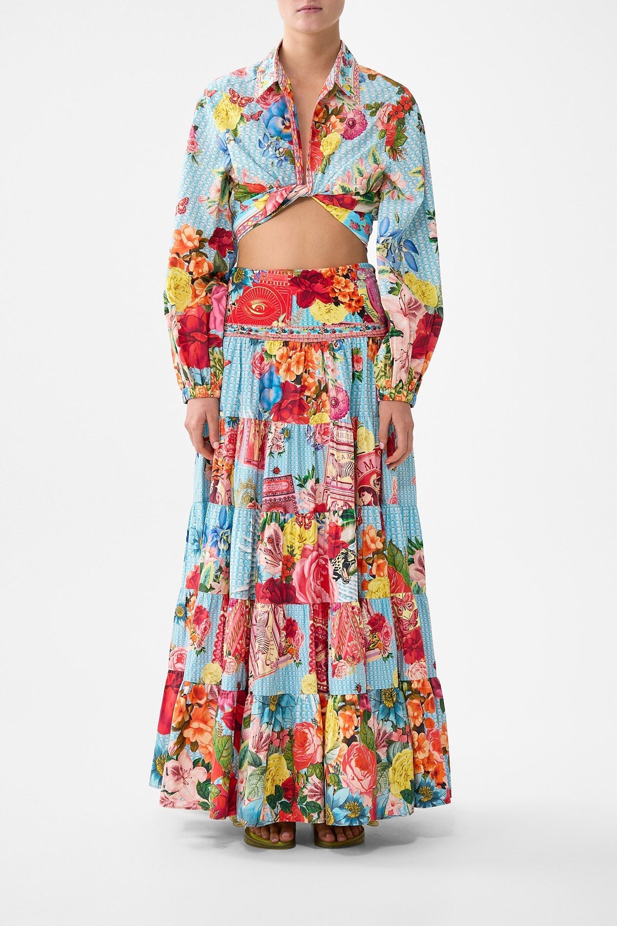 CAMILLA JERSEY SPLICED TIERED SKIRT - BEYMEN