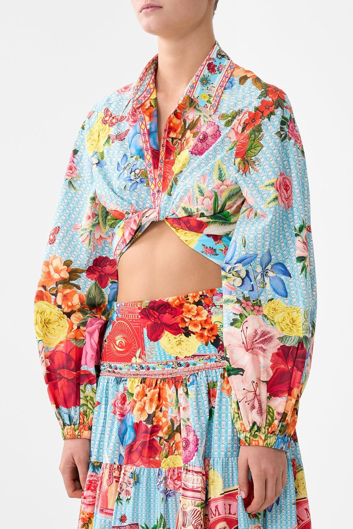 CAMILLA CROPPED WRAP SHIRT - BEYMEN