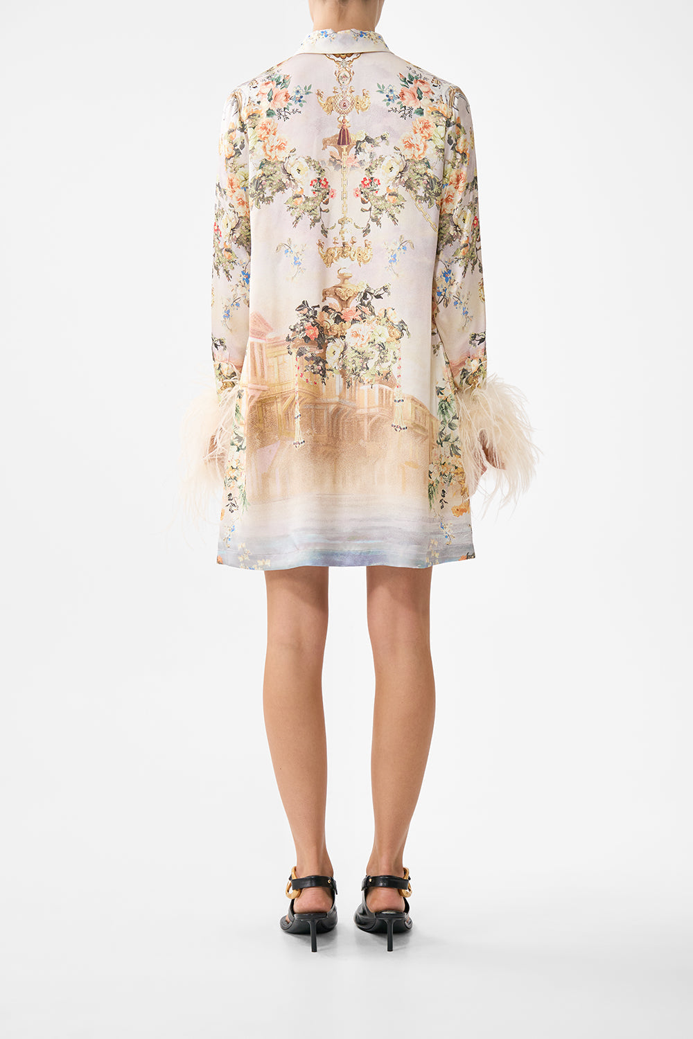 CAMILLA MINI SHIRT DRESS WITH FEATHERS - BEYMEN