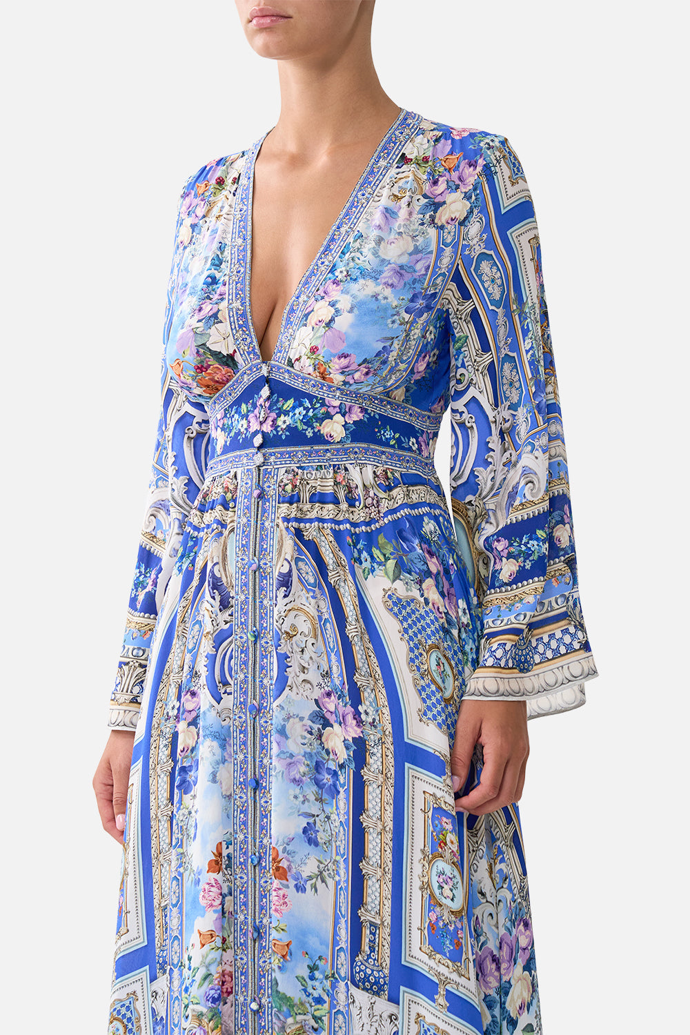 CAMILLA DRESS WITH SHIRRING DETAIL - BEYMEN