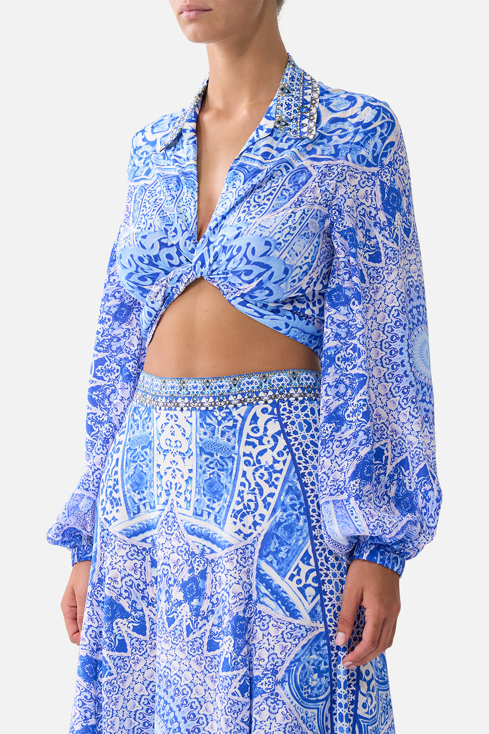 CAMILLA CROPPED WRAP SHIRT - BEYMEN