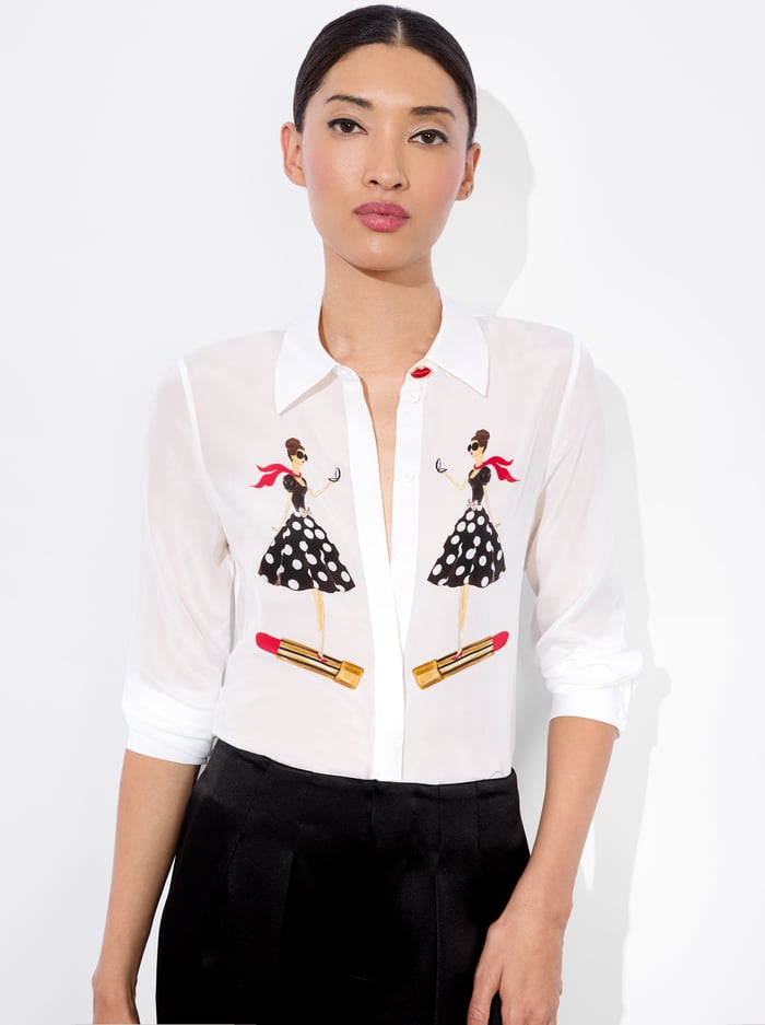 ALICE + OLIVIA WILLA PLKT TOP - BEYMEN