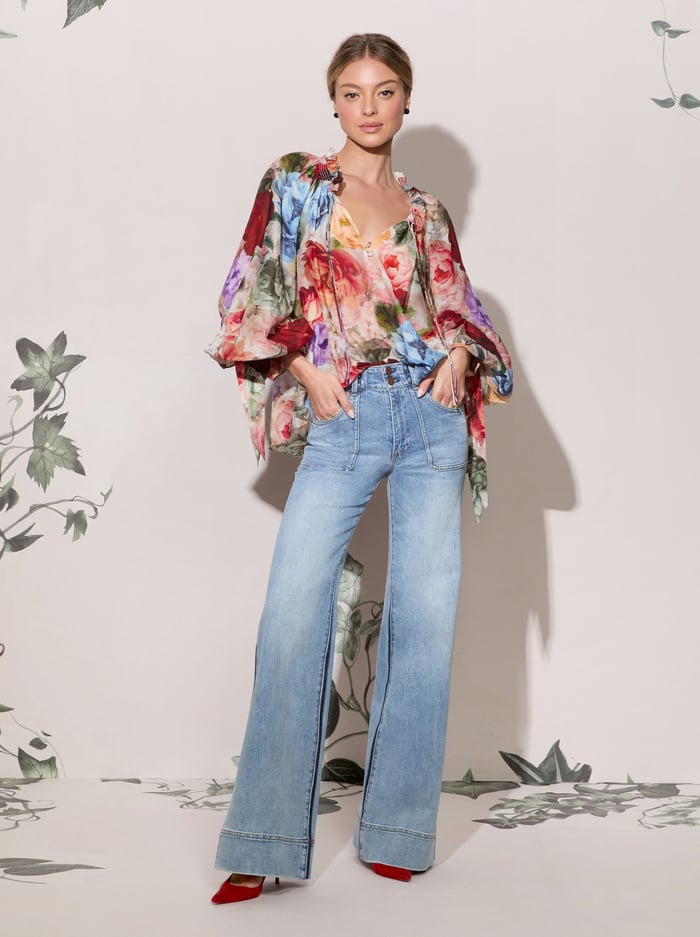ALICE + OLIVIA NORAH PEASANT BLOUSE - BEYMEN