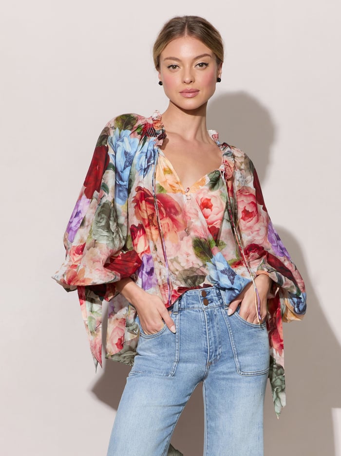 ALICE + OLIVIA NORAH PEASANT BLOUSE - BEYMEN