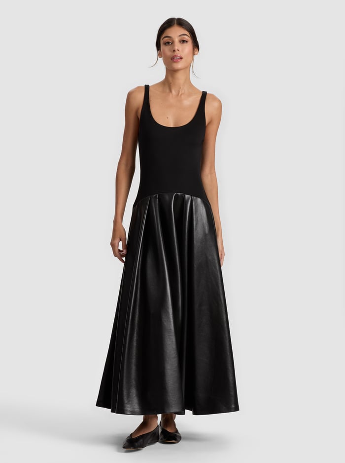 ALICE+OLIVIA WAIST FLARE MIDI DRESS - BEYMEN