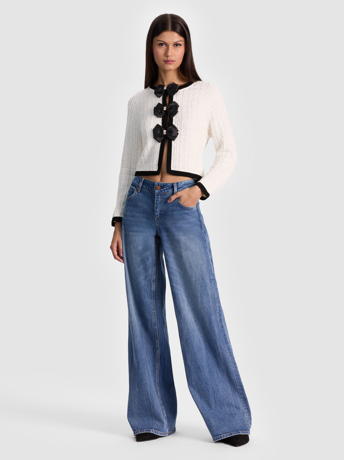 ALICE + OLIVIA BOW CARDIGAN - BEYMEN