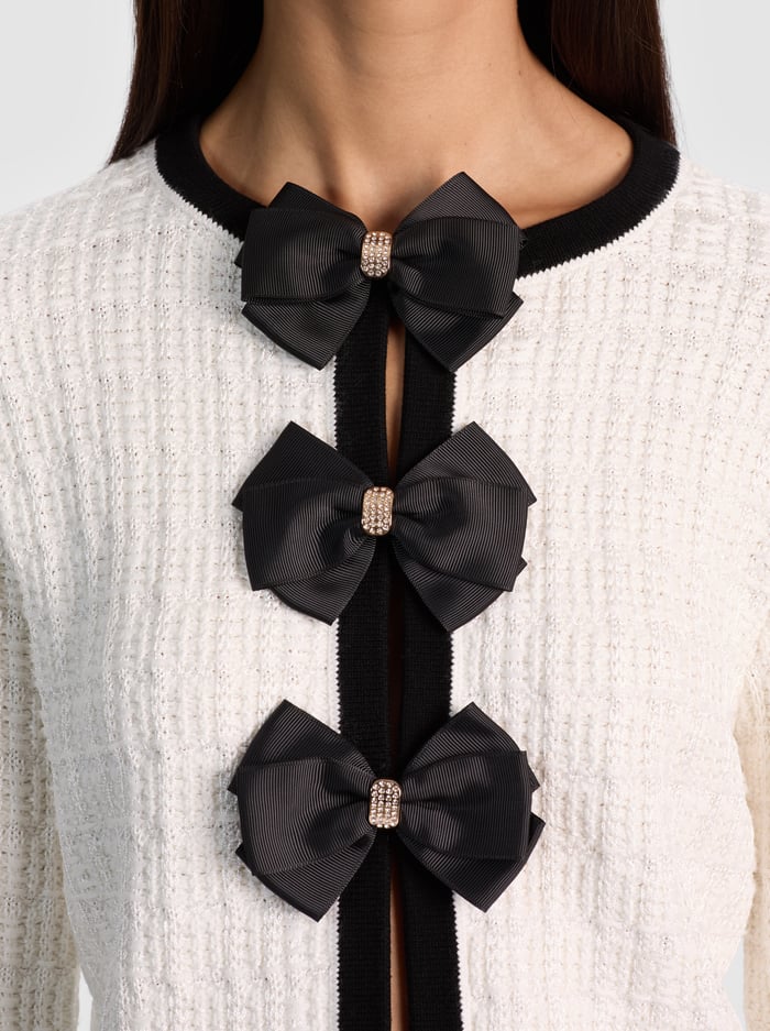ALICE + OLIVIA BOW CARDIGAN - BEYMEN