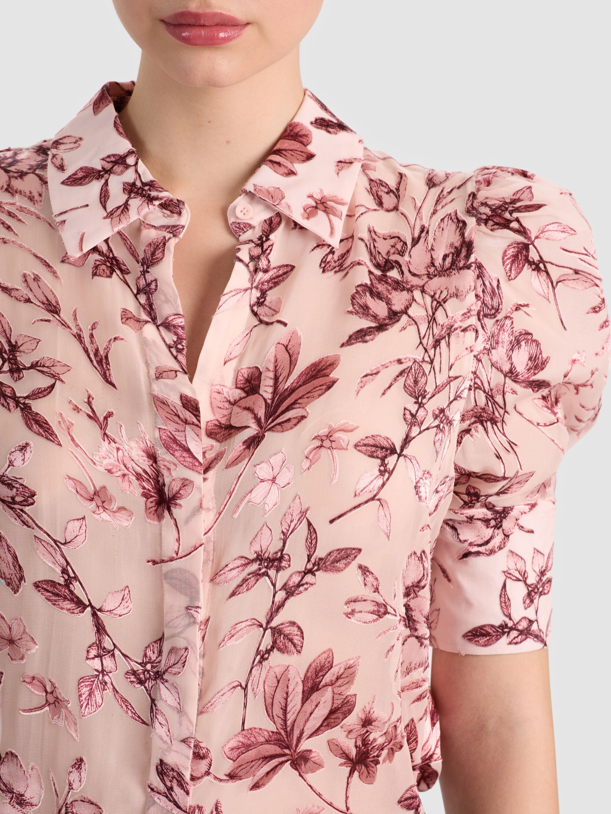 ALICE + OLIVIA SLEEVE PLKT TOP - BEYMEN