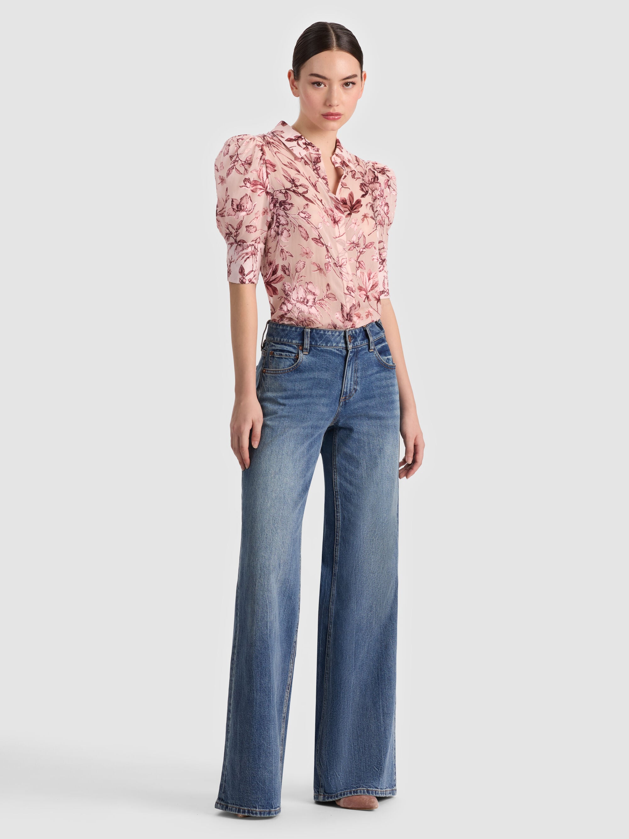 ALICE + OLIVIA SLEEVE PLKT TOP - BEYMEN