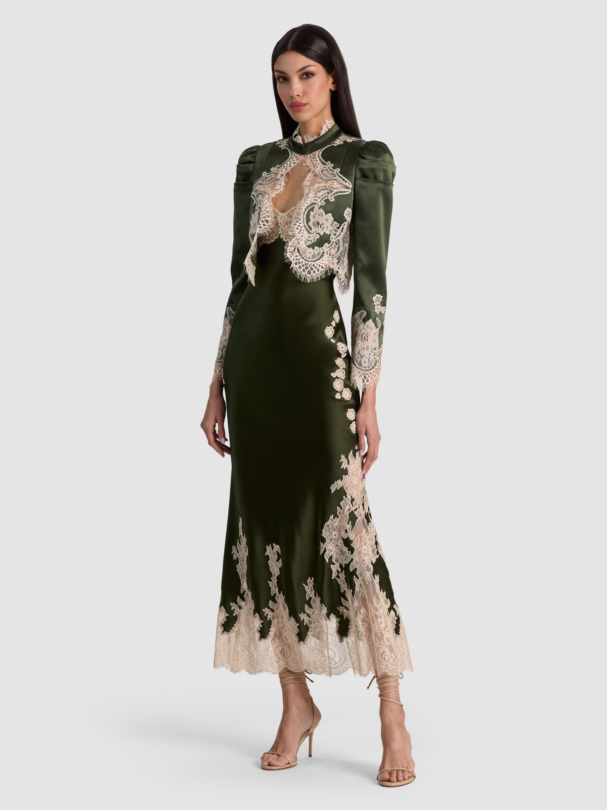 ALICE + OLIVIA LACE TRIM CROPPED JCKT - BEYMEN