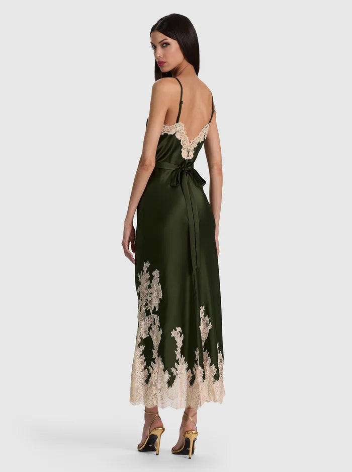 ALICE + OLIVIA LACE TRIM SLIP DRESS - BEYMEN