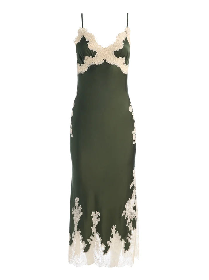 ALICE + OLIVIA LACE TRIM SLIP DRESS - BEYMEN