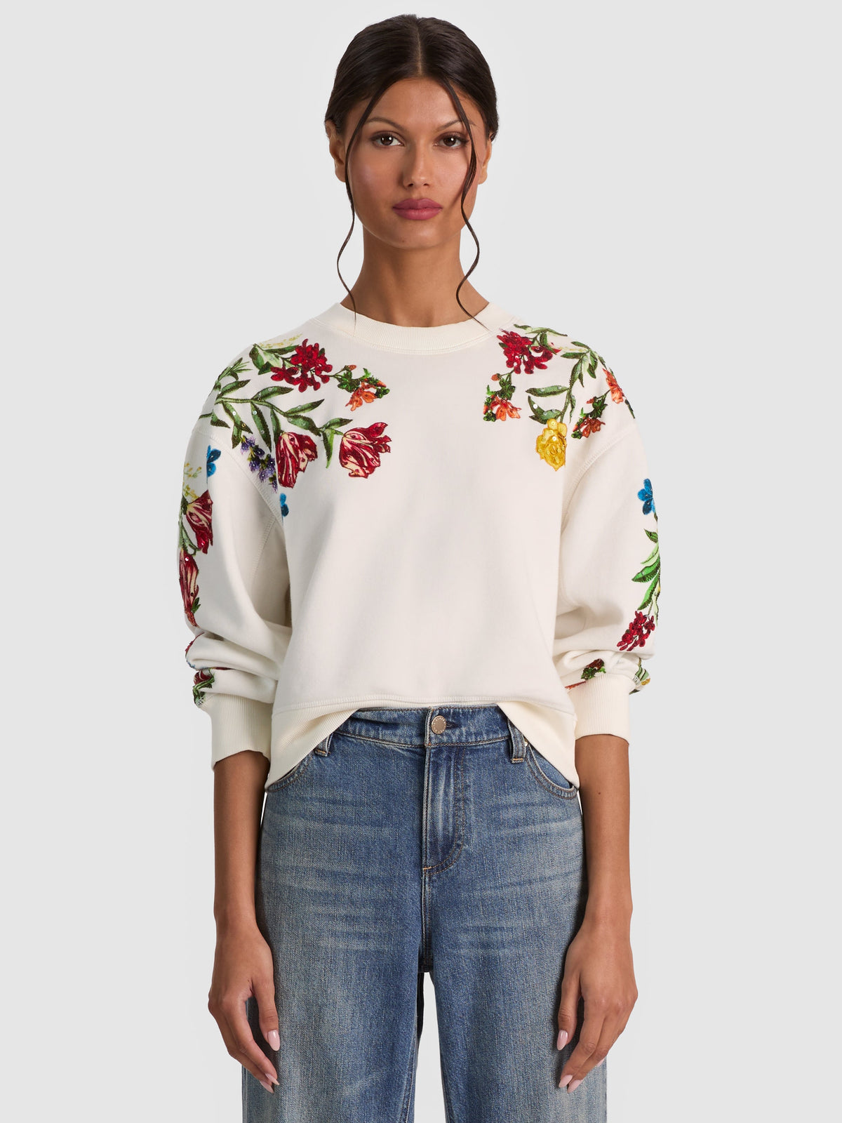 ALICE + OLIVIA CREWNECK SWEATSHIRT - BEYMEN