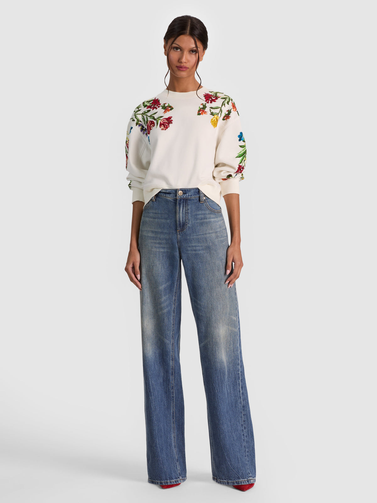 ALICE + OLIVIA CREWNECK SWEATSHIRT - BEYMEN